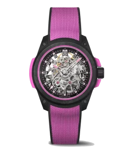 ノルケイン インディペンデンス ワイルド ワン スケルトン 39MM ハイパーピンク NNQ3001QBPI1AS/B003